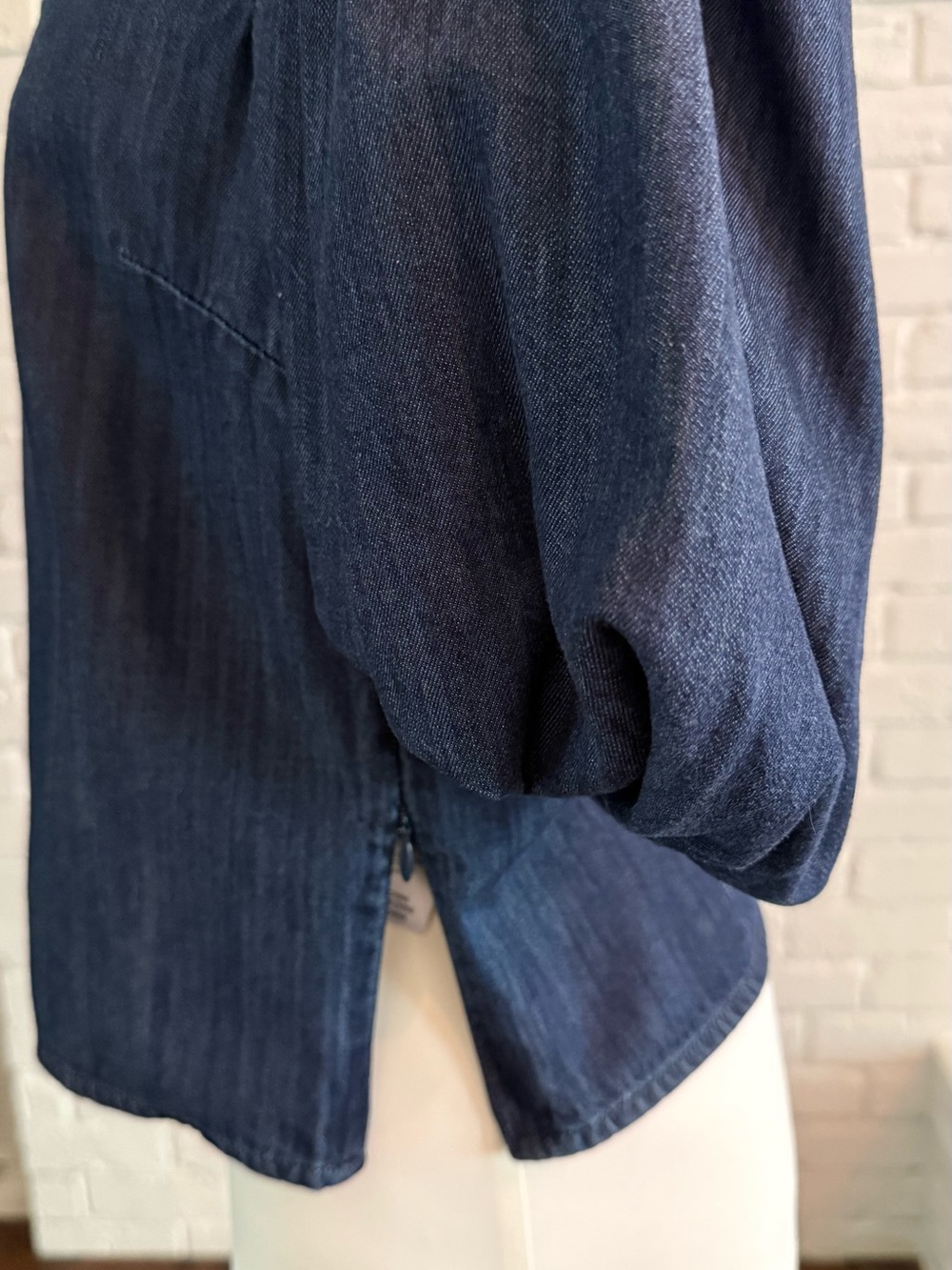 Frame Denim Navy Square-Neck Puff Sleeve Top - Picture 5 of 7